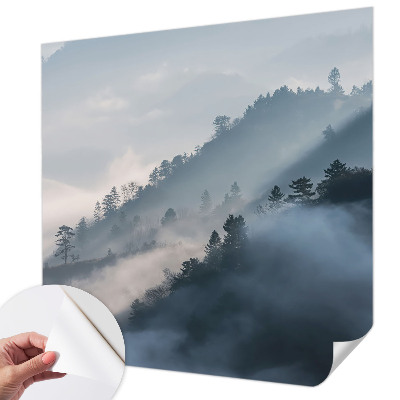 Fotomural decorativo para cabecero de cama paisaje brumoso