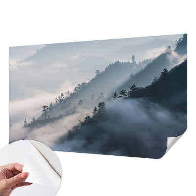Fotomural decorativo para cabecero de cama paisaje brumoso