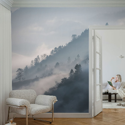 Fotomural decorativo para cabecero de cama paisaje brumoso