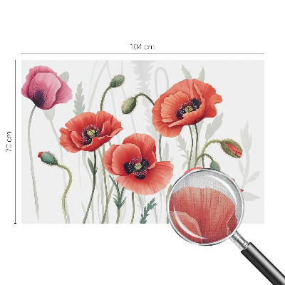 Fotomural decorativo para cabecero de cama amapolas rojas