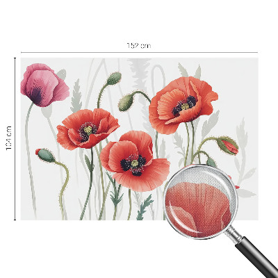 Fotomural decorativo para cabecero de cama amapolas rojas