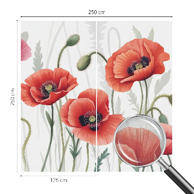 Fotomural decorativo para cabecero de cama amapolas rojas