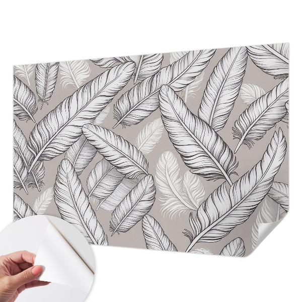 Fotomural decorativo para cabecero de cama Plumas sutiles