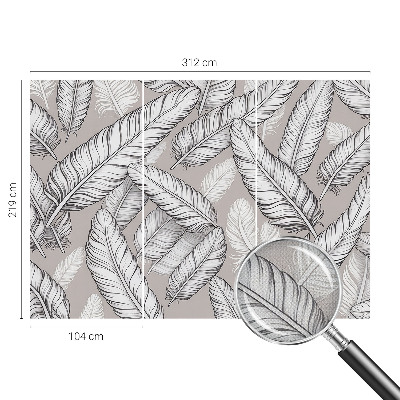 Fotomural decorativo para cabecero de cama Plumas sutiles