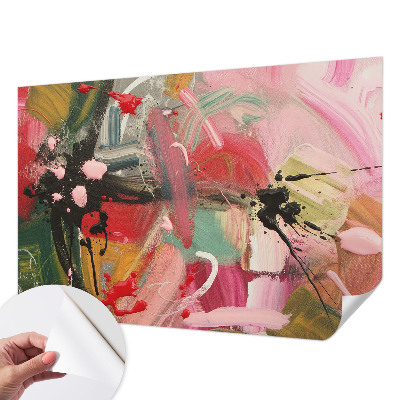Papel mural con patrón decorativo con un diseño de caos colorido