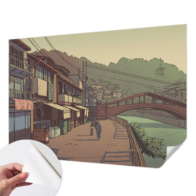 Mural de pared con estampado hermoso Paisaje en tonos pastel