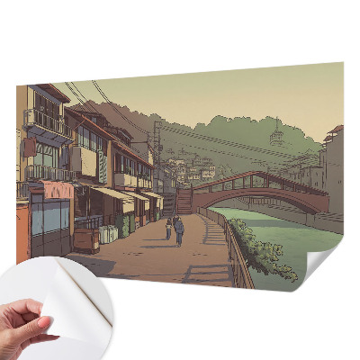 Mural de pared con estampado hermoso Paisaje en tonos pastel