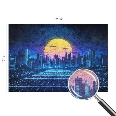 Papel mural con patrón decorativo con un diseño de paisaje futurista