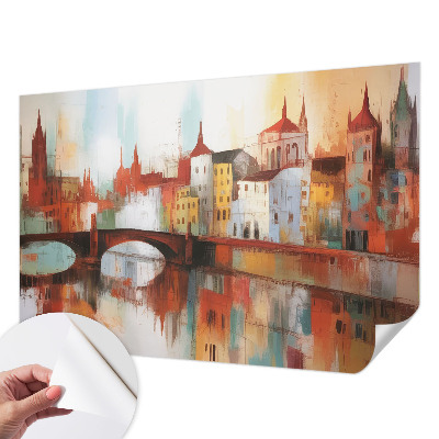 Fotomural decorativo para cabecero de cama con un paisaje urbano