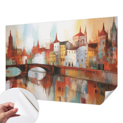 Fotomural decorativo para cabecero de cama con un paisaje urbano