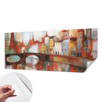 Fotomural decorativo para cabecero de cama con un paisaje urbano