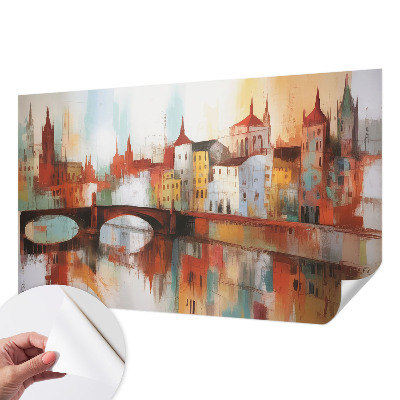 Fotomural decorativo para cabecero de cama con un paisaje urbano