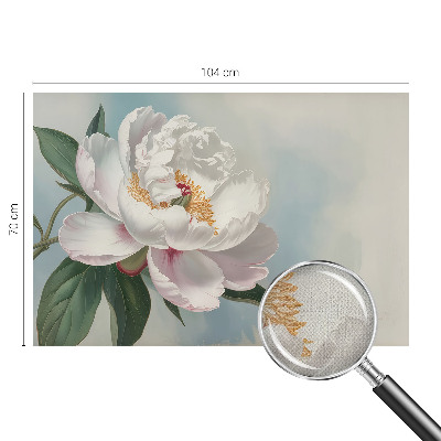 Fotomural decorativo para cabecero de cama con diseño de peonía en tonos decorativos