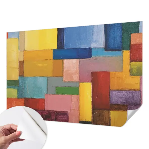 Mural de pared con estampado hermoso con rectángulos de colores