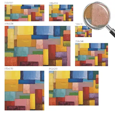 Mural de pared con estampado hermoso con rectángulos de colores