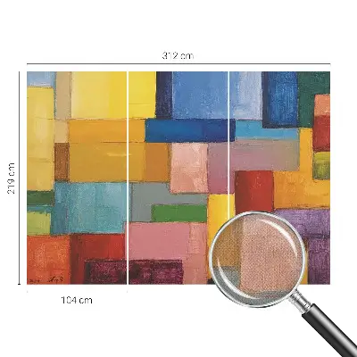 Mural de pared con estampado hermoso con rectángulos de colores