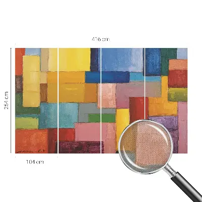 Mural de pared con estampado hermoso con rectángulos de colores