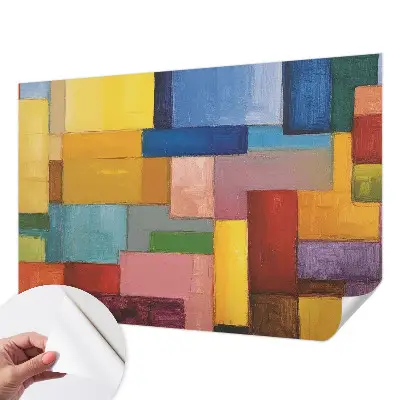Mural de pared con estampado hermoso con rectángulos de colores