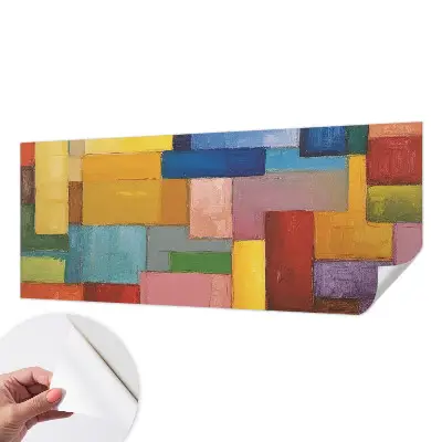 Mural de pared con estampado hermoso con rectángulos de colores