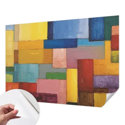 Mural de pared con estampado hermoso con rectángulos de colores