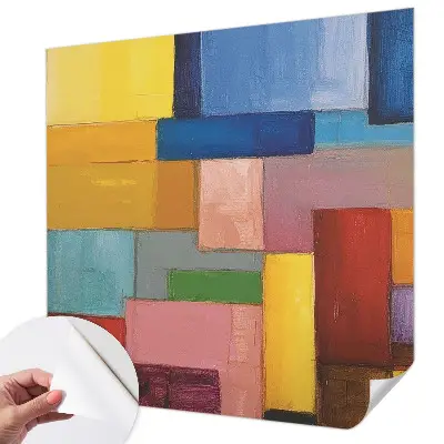 Mural de pared con estampado hermoso con rectángulos de colores