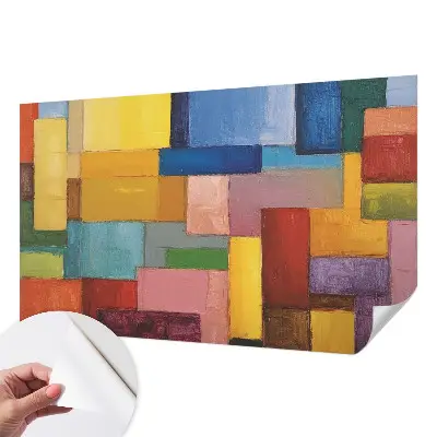Mural de pared con estampado hermoso con rectángulos de colores