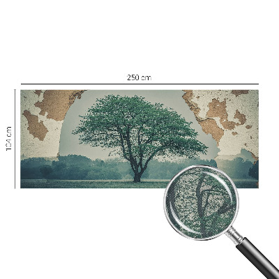 Papel mural con patrón decorativo con un diseño de un árbol solitario