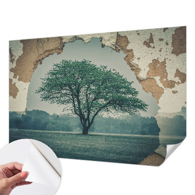 Papel mural con patrón decorativo Un árbol solitario