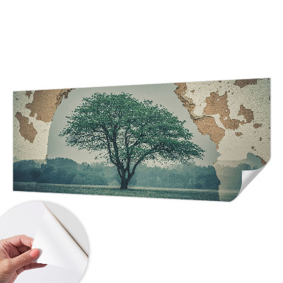 Papel mural con patrón decorativo con un diseño de un árbol solitario