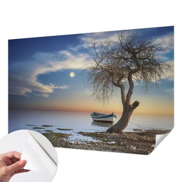 Papel mural texturado decorativo con un paisaje tranquilo