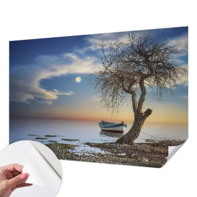 Papel mural texturado decorativo con un paisaje tranquilo