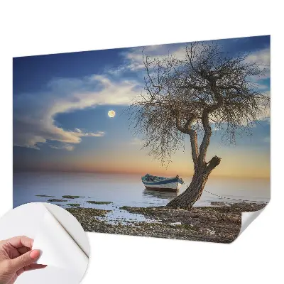 Papel mural texturado decorativo con un paisaje tranquilo