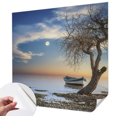 Papel mural texturado decorativo con un paisaje tranquilo