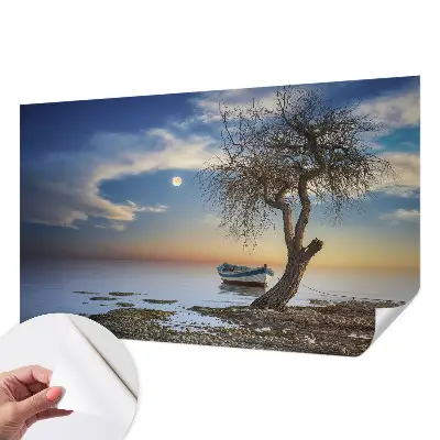 Papel mural texturado decorativo con un paisaje tranquilo