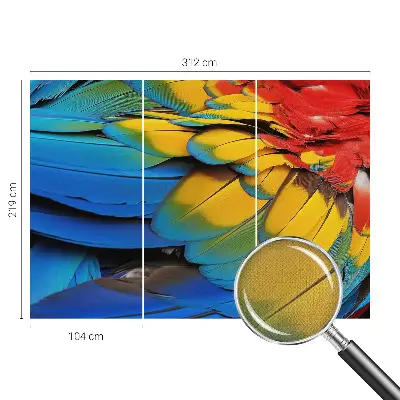 Papel mural texturado decorativo con diseño de plumas arcoíris