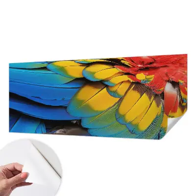 Papel mural texturado decorativo con diseño de plumas arcoíris