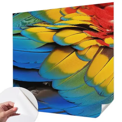 Papel mural texturado decorativo con diseño de plumas arcoíris