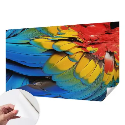 Papel mural texturado decorativo con diseño de plumas arcoíris