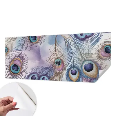 Mural de pared con estampado hermoso con diseño de plumas de pavo real