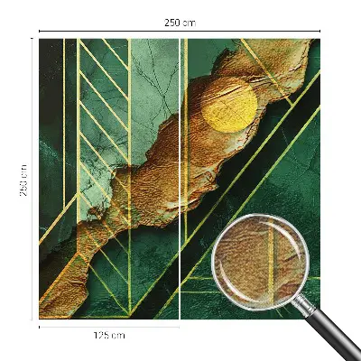 Fotomural decorativo para cabecero de cama con diseño de tensión geométrica
