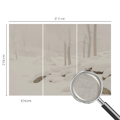 Papel mural con patrón decorativo bosque nevado