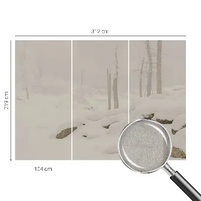 Papel mural con patrón decorativo con un motivo de bosque nevado