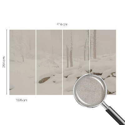 Papel mural con patrón decorativo bosque nevado