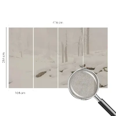 Papel mural con patrón decorativo con un motivo de bosque nevado