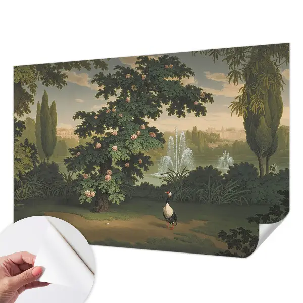 Papel mural texturado decorativo con diseño de jardín natural