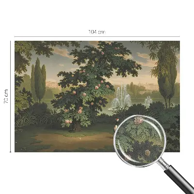 Papel mural texturado decorativo con diseño de jardín natural