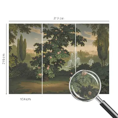 Papel mural texturado decorativo con diseño de jardín natural