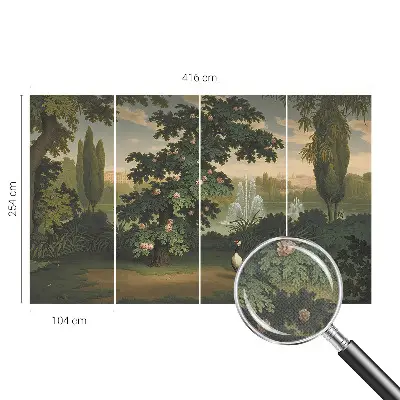 Papel mural texturado decorativo con diseño de jardín natural
