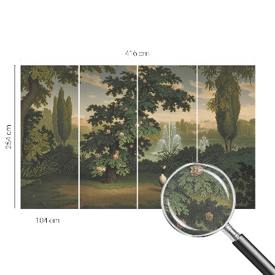 Papel mural texturado decorativo Jardín natural