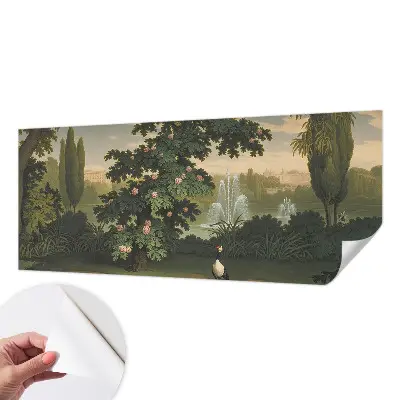 Papel mural texturado decorativo con diseño de jardín natural